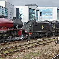 Buy canvas prints of The Tin Bath steam train special at Sheffield. by David Birchall