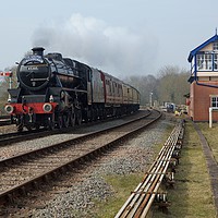 Buy canvas prints of Black Five 45305 at Swithland Box by David Birchall