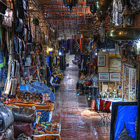 Buy canvas prints of Moroccan Souk in Marrakech by David Birchall