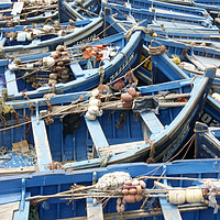 Buy canvas prints of Moroccan Fishing Boats by David Birchall