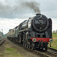 Buy canvas prints of 70013 Oliver Cromwell arriving at Quorn and Woodho by David Birchall