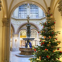 Buy canvas prints of Christmas Tree in Ferstel Passage, Vienna by David Birchall