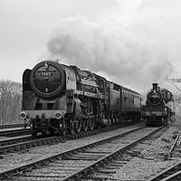Buy canvas prints of 70013 Oliver Cromwell black and white by David Birchall