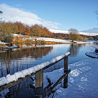 Buy canvas prints of Watergrove Reservoir in Winter by David Birchall