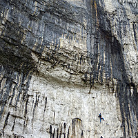 Buy canvas prints of Rock climbers at Malham Cove by David Birchall