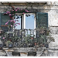 Buy canvas prints of A Balcony in Palermo by David Birchall