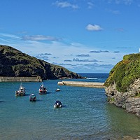 Buy canvas prints of Port Isaac harbour, Cornwall. by David Birchall