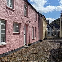 Buy canvas prints of Cottages and Cobbles at Boscastle, Cornwall by David Birchall