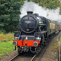 Buy canvas prints of Steam locomotive Black Five class 44871 by David Birchall
