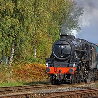 Buy canvas prints of Preserved steam locomotive Black Five class 44871 by David Birchall