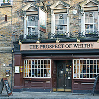 Buy canvas prints of The Prospect Of Whitby pub in London. by David Birchall