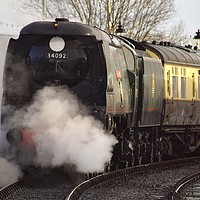 Buy canvas prints of Bulleid Pacific 34092 City Of Wells by David Birchall