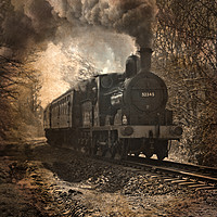 Buy canvas prints of Vintage steam locomotive 52345 toned and textured by David Birchall