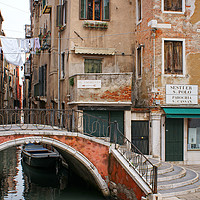Buy canvas prints of Venice Backstreet. by David Birchall