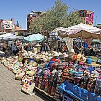 Buy canvas prints of Marrakesh Market Place by David Birchall
