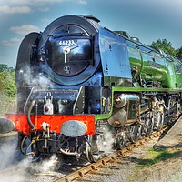 Buy canvas prints of 46233 Duchess Of Sutherland at Butterley. by David Birchall