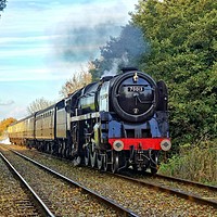 Buy canvas prints of Steam locomotive 70013 Oliver Cromwell. by David Birchall