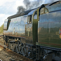 Buy canvas prints of Preserved steam locomotive 34067 Tangmere. by David Birchall