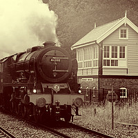 Buy canvas prints of 46100 Royal Scot in retro. by David Birchall