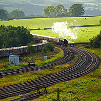 Buy canvas prints of 46100 Royal Scot approaching Hellifield by David Birchall