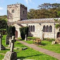 Buy canvas prints of St. Michael and All Angels Church, Hubberholme. by David Birchall