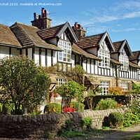 Buy canvas prints of Tudor style houses in Whalley. by David Birchall