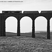 Buy canvas prints of Freight train on Ribblehead viaduct. by David Birchall