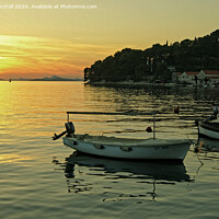 Buy canvas prints of Sunset at Cavtat, Croatia. by David Birchall