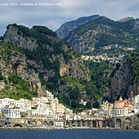 Buy canvas prints of Atrani on Italy's Amalfi Coast. by David Birchall