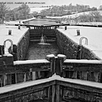 Buy canvas prints of Winter snow scene on Rochdale canal. by David Birchall