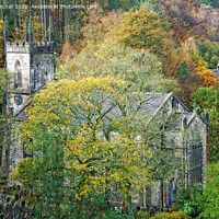 Buy canvas prints of St. John's church at Cragg Vale, Yorkshire. by David Birchall