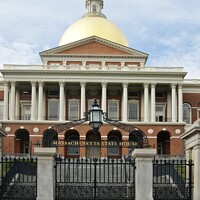 Buy canvas prints of Massachusetts State House in Boston. by David Birchall