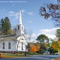 Buy canvas prints of Grafton white church, Vermont, America. by David Birchall