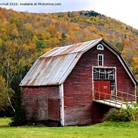 Buy canvas prints of Vermont red barn, America. by David Birchall