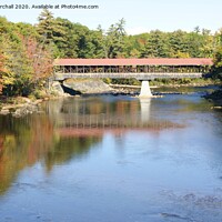 Buy canvas prints of Swift River covered bridge, North Conway, New Hampshire, USA by David Birchall