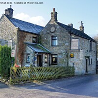 Buy canvas prints of The Queen Anne pub at Great Hucklow, Derbyshire by David Birchall