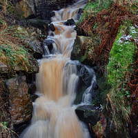 Buy canvas prints of Pennine waterfall at Littleborough, Lancashire. by David Birchall