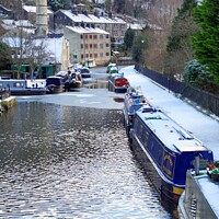 Buy canvas prints of Winter at Hebden Bridge. by David Birchall