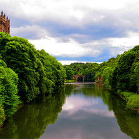 Buy canvas prints of Reflections in The River Wear Durham by Helen Holmes