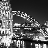 Buy canvas prints of The Sage and Tyne Bridge, Newcastle by Helen Holmes
