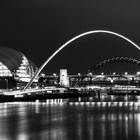 Buy canvas prints of The Sage, Millennium and Tyne Bridge by Helen Holmes