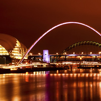 Buy canvas prints of The Sage, Millennium and Tyne Bridge by Helen Holmes