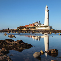 Buy canvas prints of  Reflections of the Lighthouse by Helen Holmes