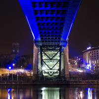 Buy canvas prints of  Blue Tyne Bridge by Helen Holmes
