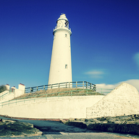 Buy canvas prints of  Cold St Marys Lighthouse by Helen Holmes
