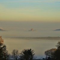 Buy canvas prints of Corfe Castle floating on a cloud by Alan Sutton