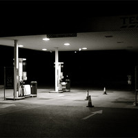 Buy canvas prints of petrol at night by tom crockford