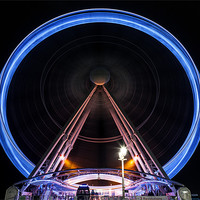 Buy canvas prints of Brighton Wheel Light Trails by Mike Laskey