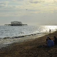 Buy canvas prints of Brighton, West pier on a lazy afternoon by Levente Baroczi