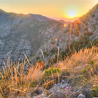 Buy canvas prints of Sunset on the hills of Costa del Sol by Levente Baroczi